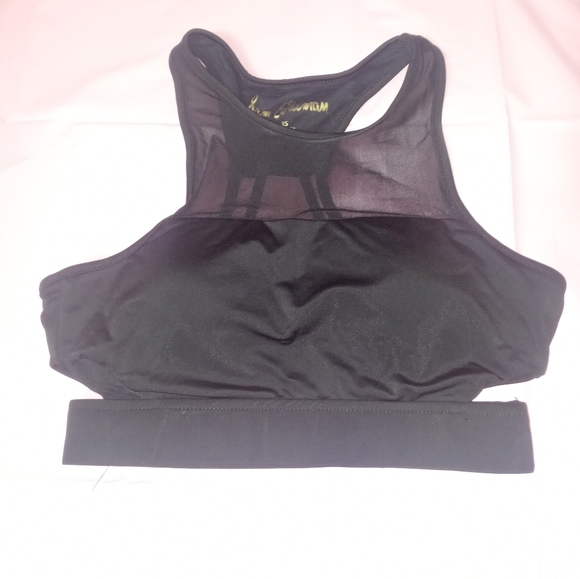 Sam Edelman Active Womens Black Check Me Out Sports Bra Mesh Cut Out Size Xs - Picture 5 of 11